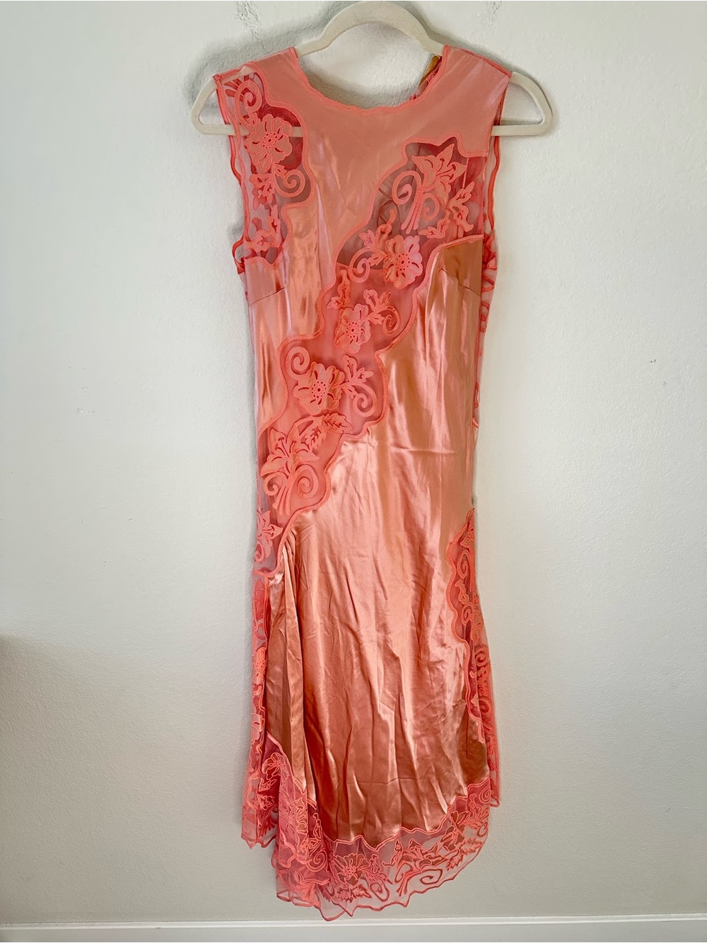 ULLA JOHNSON Kaia Open-Back Asymmetric Lace Silk Midi Pink Dress SZ US 6 - Picture 3 of 11